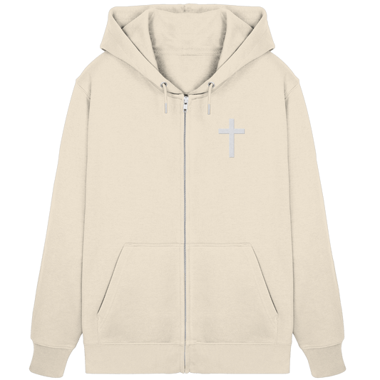 Kreuz gestickt – schlichtes Design mit tiefer Bedeutung (Stick) - Organic Zipper