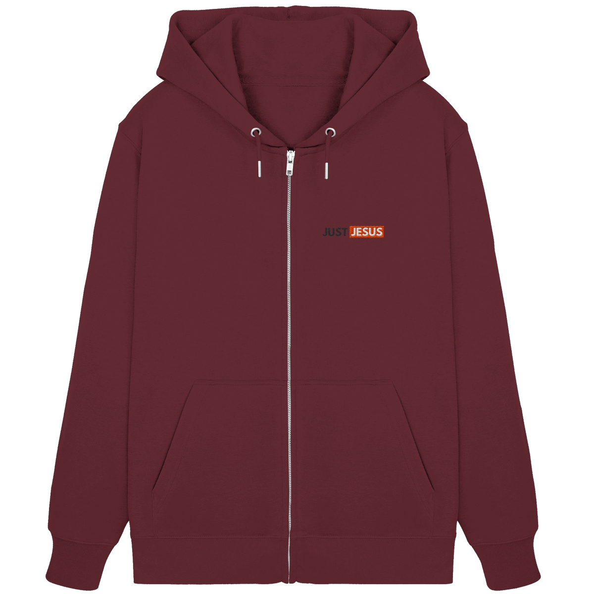 Just Jesus – Der Mittelpunkt unseres Glaubens (Stick) - Organic Zipper (Stick) - GfoitMa - Burgundy / XS