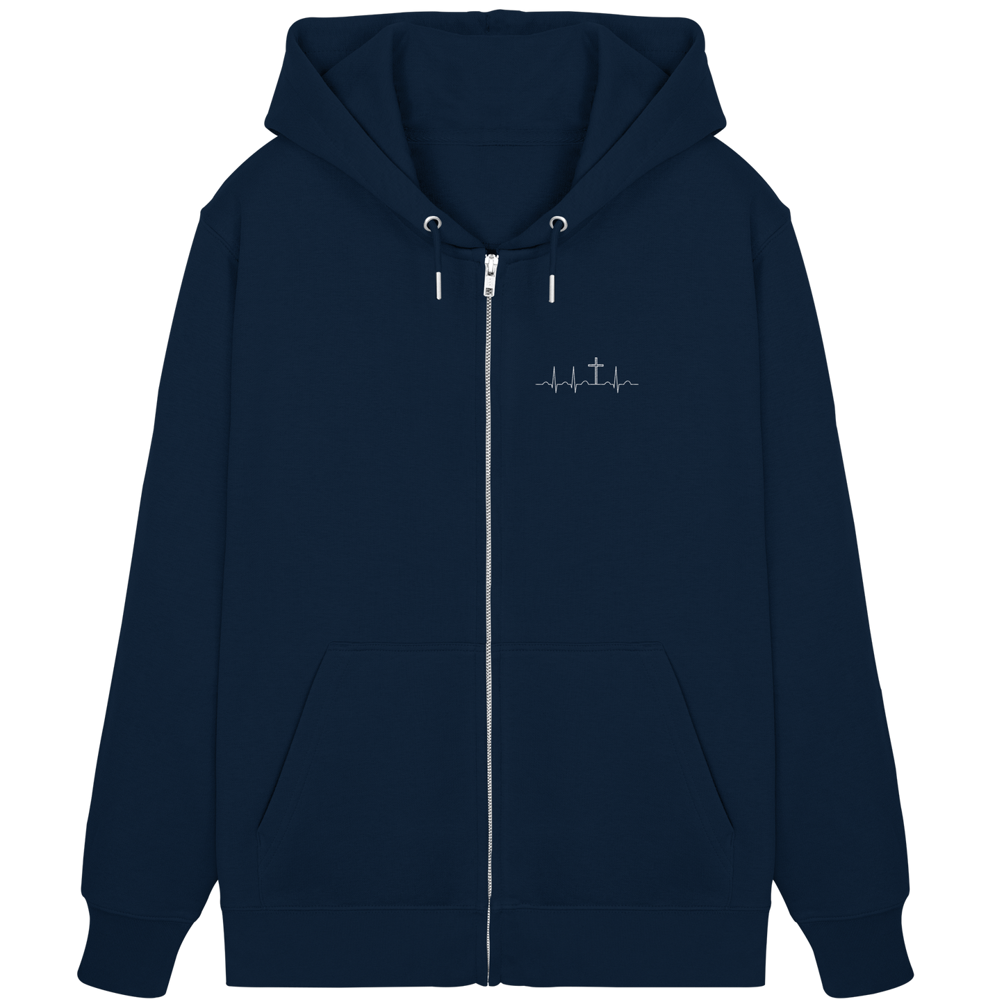 Herzschlag für Jesus (Weiß) - Stick - Organic Zipper (Stick)