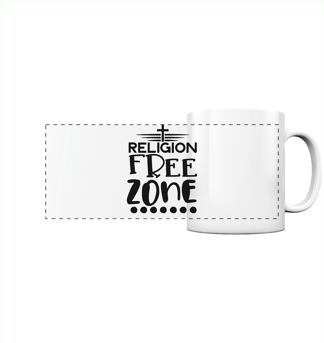 Religion Free Zone | Christliche Kleidung & Geschenke mit Botschaft - Panorama Tasse