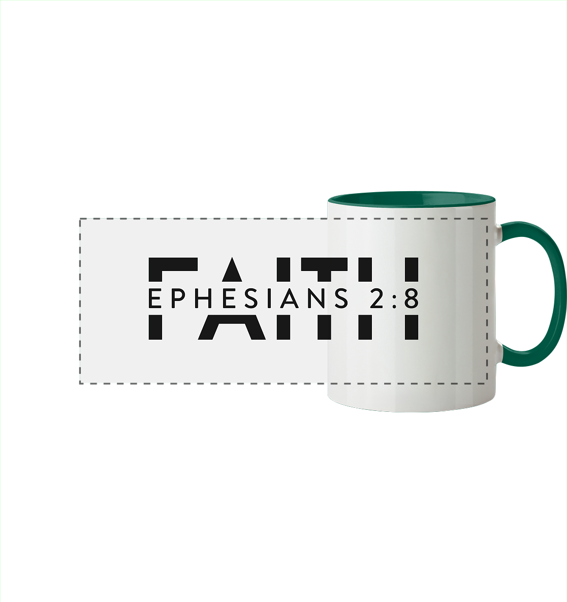 Faith β Ein Geschenk der Gnade - Panorama Tasse zweifarbig