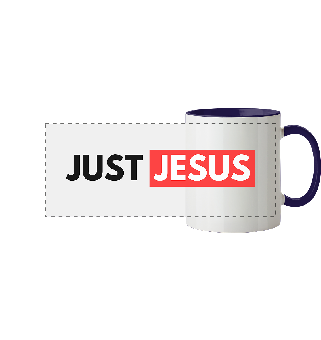 Einfach nur Jesus - Panorama Tasse zweifarbig - GfoitMa - Kobaltblau / 330ml