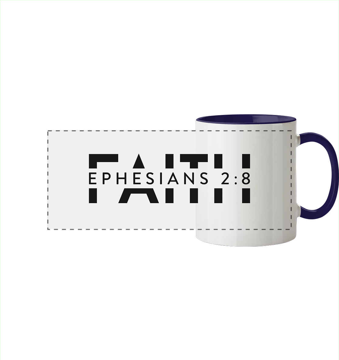 Faith β Ein Geschenk der Gnade - Panorama Tasse zweifarbig