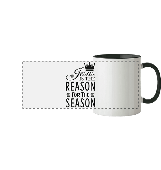Jesus – Der Grund für die Weihnachtszeit | Christliche Geschenke - Panorama Tasse zweifarbig