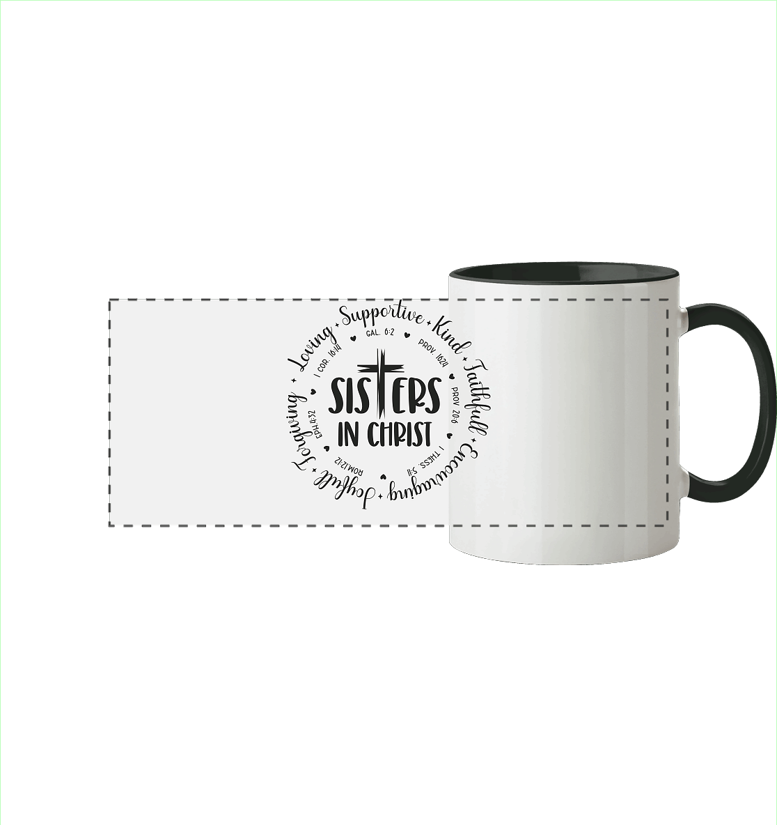 Sisters in Christ - Panorama Tasse zweifarbig - GfoitMa - Black / 330ml