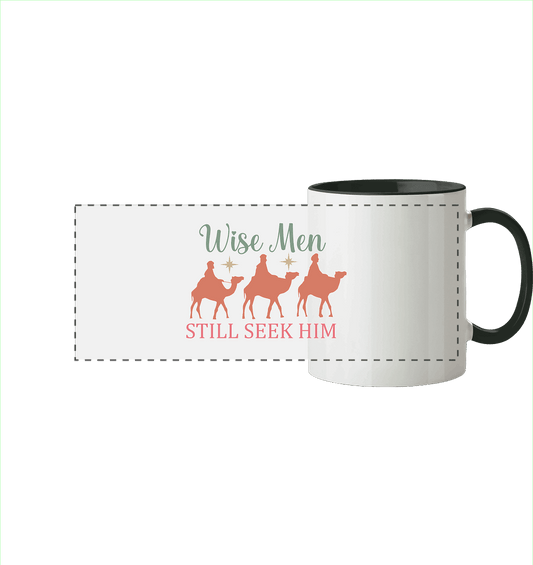 Weise Männer suchen ihn noch immer | Christliches Design mit den 3 Weisen - Panorama Tasse zweifarbig