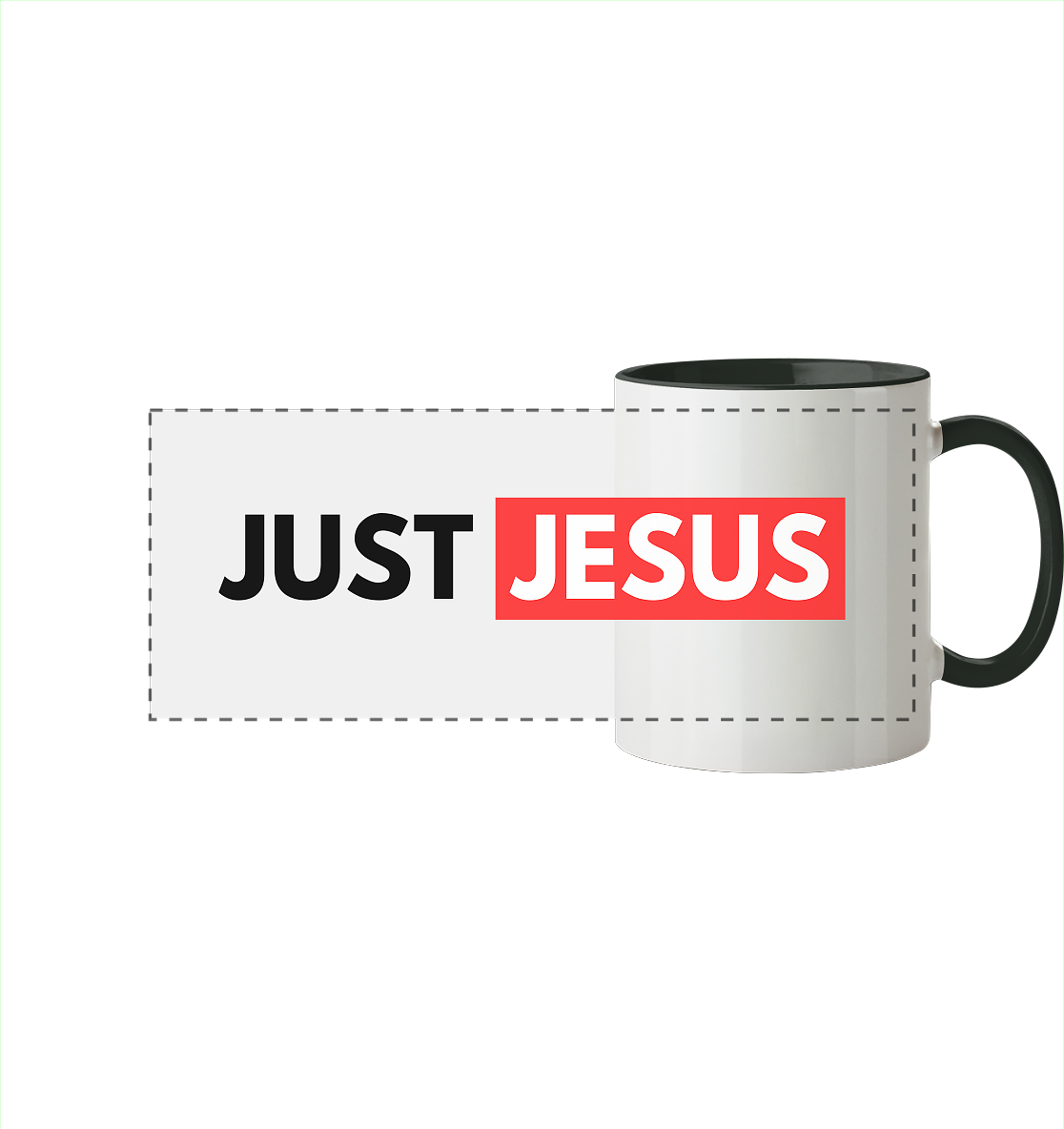 Einfach nur Jesus - Panorama Tasse zweifarbig - GfoitMa - Black / 330ml
