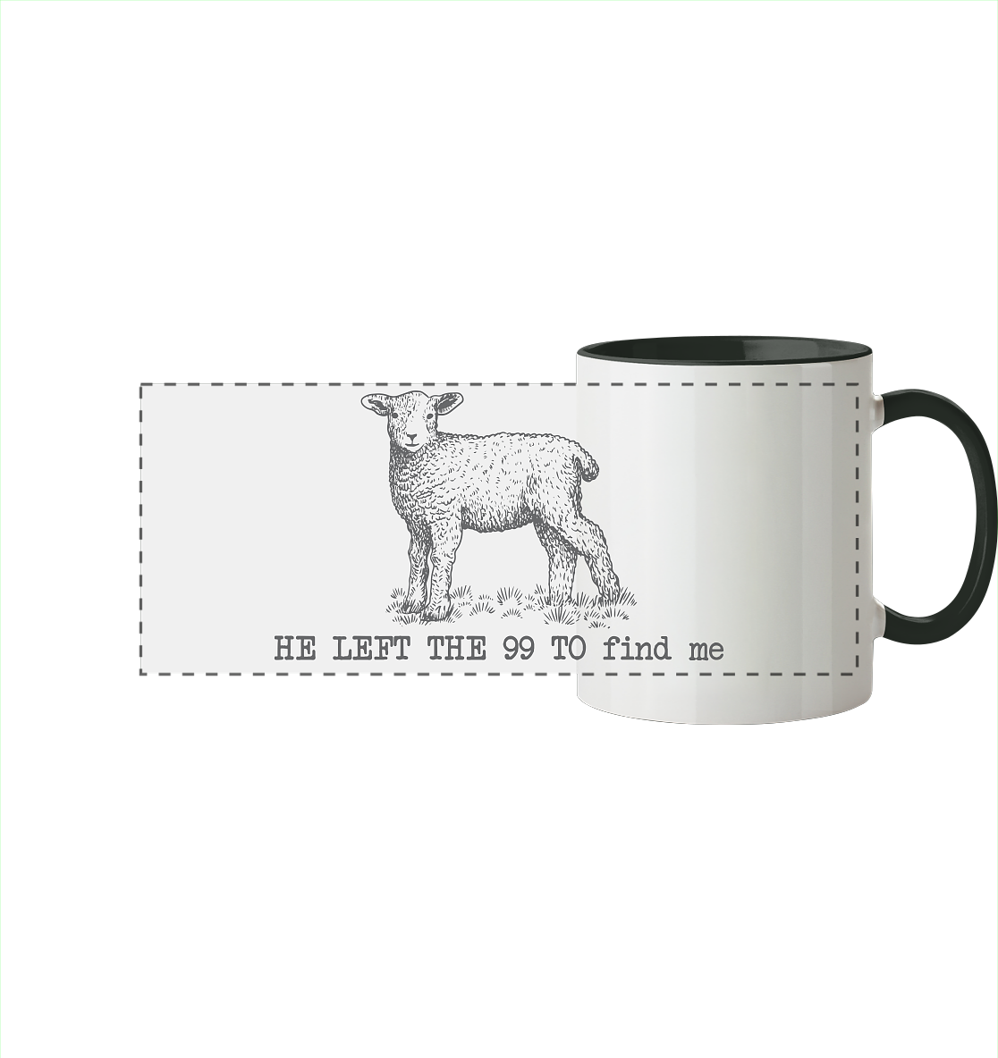 He Left the 99 to Find Me - Panorama Tasse zweifarbig - GfoitMa - Black / 330ml