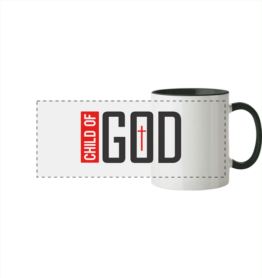 Child of God – Deine Identität in Christus | Christliche Kleidung - Panorama Tasse zweifarbig