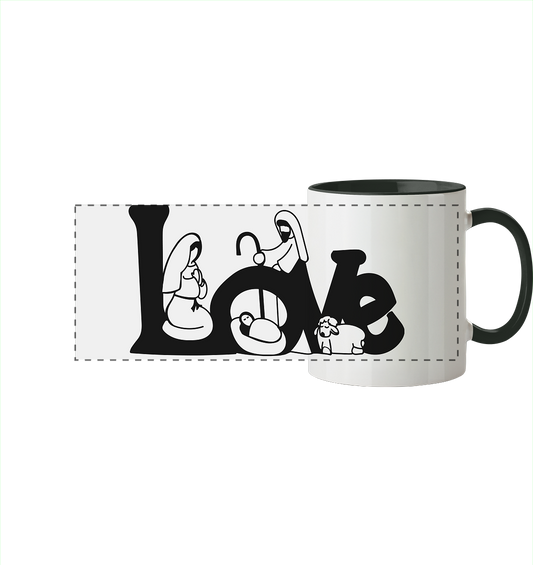 Die Liebe die wir zu Weihachten erleben - Panorama Tasse zweifarbig