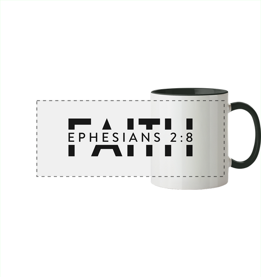 Faith – Ein Geschenk der Gnade - Panorama Tasse zweifarbig