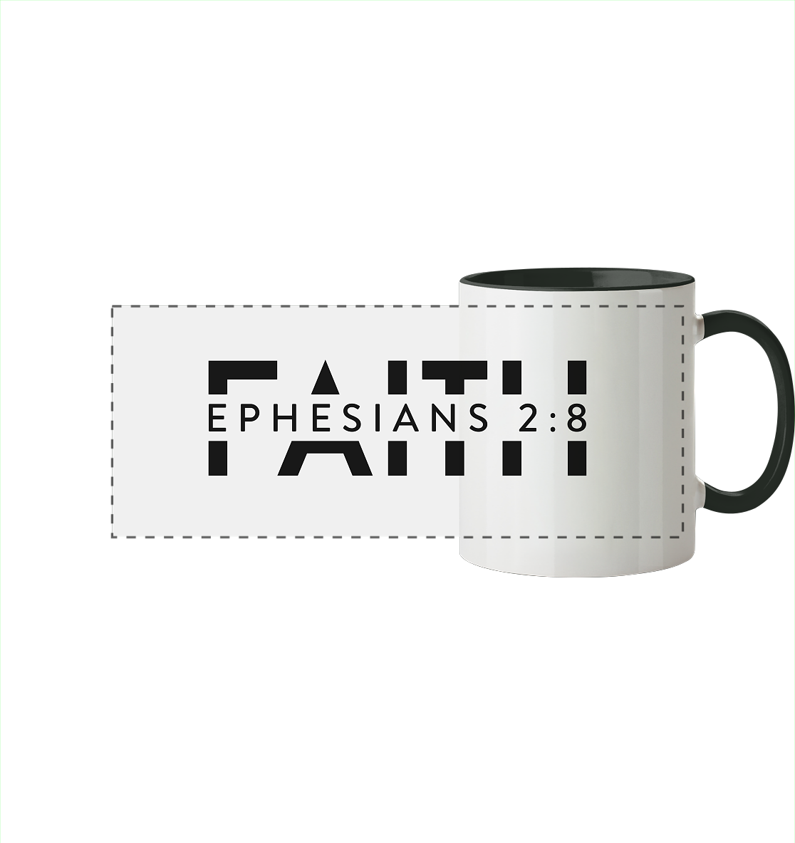 Faith β Ein Geschenk der Gnade - Panorama Tasse zweifarbig