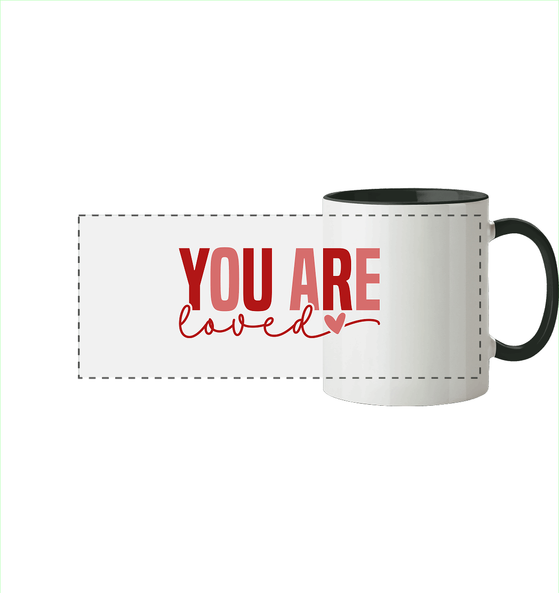 You Are Loved – Bedingungslos geliebt! - Panorama Tasse zweifarbig - GfoitMa - Black / 330ml