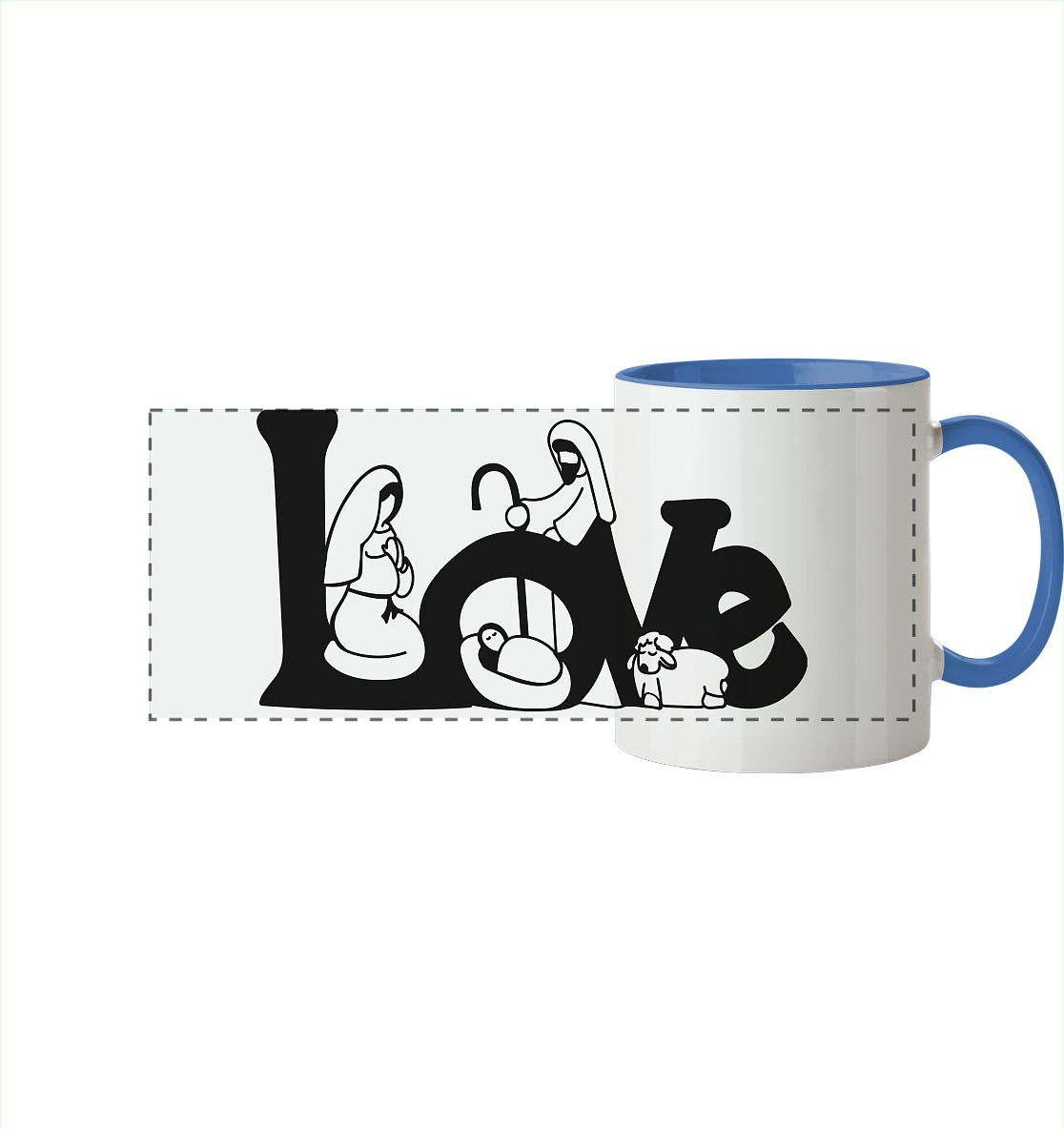 Die Liebe die wir zu Weihachten erleben - Panorama Tasse zweifarbig