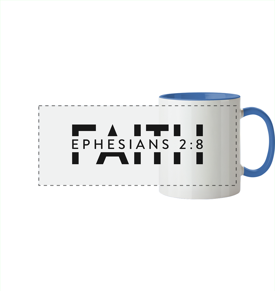Faith β Ein Geschenk der Gnade - Panorama Tasse zweifarbig