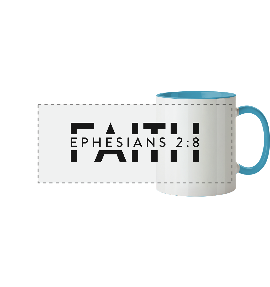 Faith β Ein Geschenk der Gnade - Panorama Tasse zweifarbig