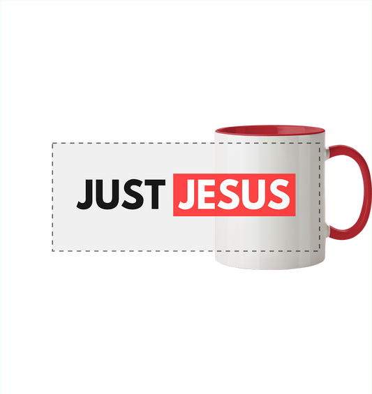 Einfach nur Jesus - Panorama Tasse zweifarbig - GfoitMa - Rot / 330ml
