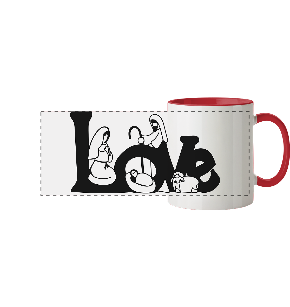 Die Liebe die wir zu Weihachten erleben - Panorama Tasse zweifarbig