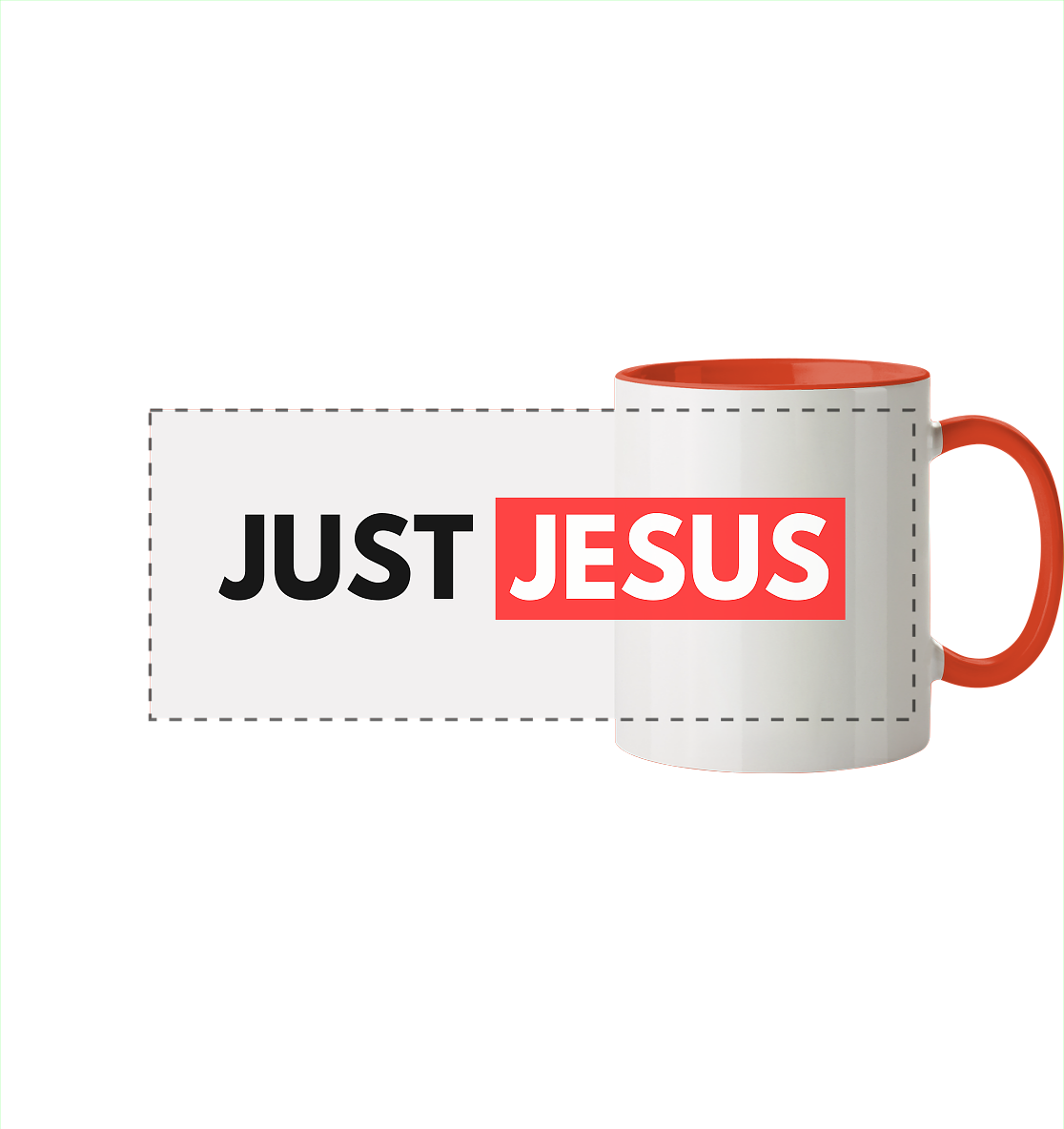 Einfach nur Jesus - Panorama Tasse zweifarbig - GfoitMa - Orange / 330ml