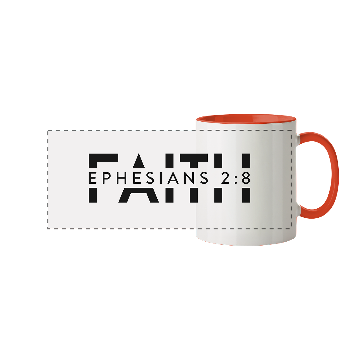 Faith β Ein Geschenk der Gnade - Panorama Tasse zweifarbig