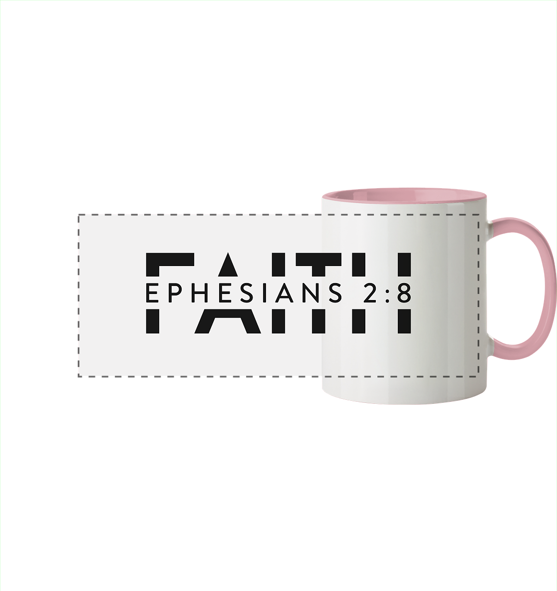 Faith β Ein Geschenk der Gnade - Panorama Tasse zweifarbig