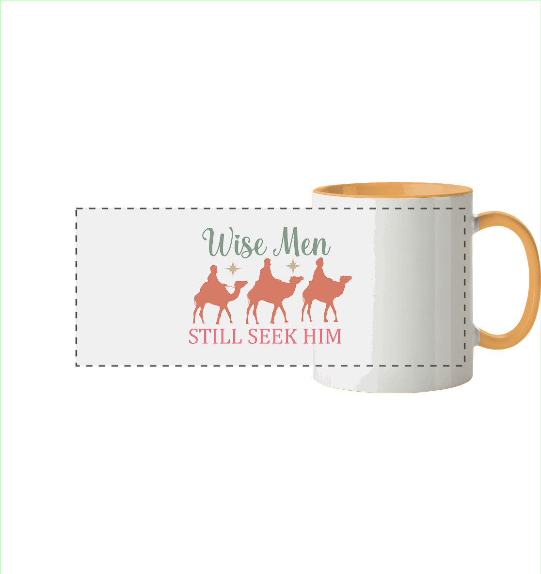 Weise Männer suchen ihn noch immer | Christliches Design mit den 3 Weisen - Panorama Tasse zweifarbig