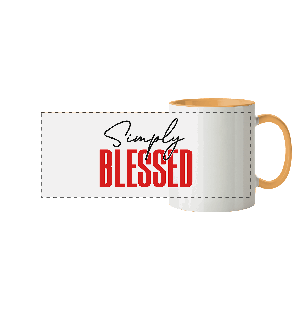 Simply Blessed | Christliches Design mit klarer Botschaft - Panorama Tasse zweifarbig