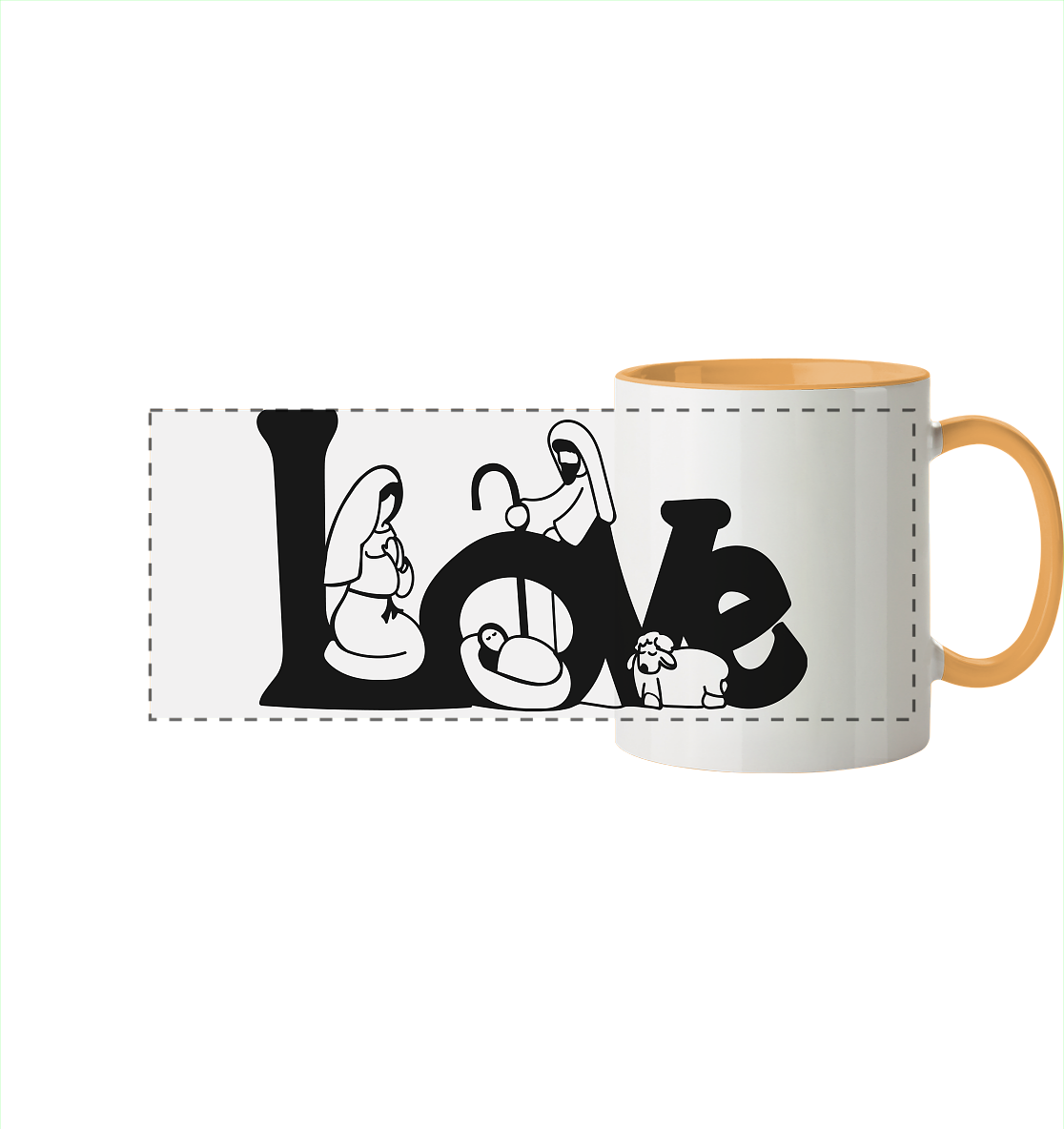 Die Liebe die wir zu Weihachten erleben - Panorama Tasse zweifarbig