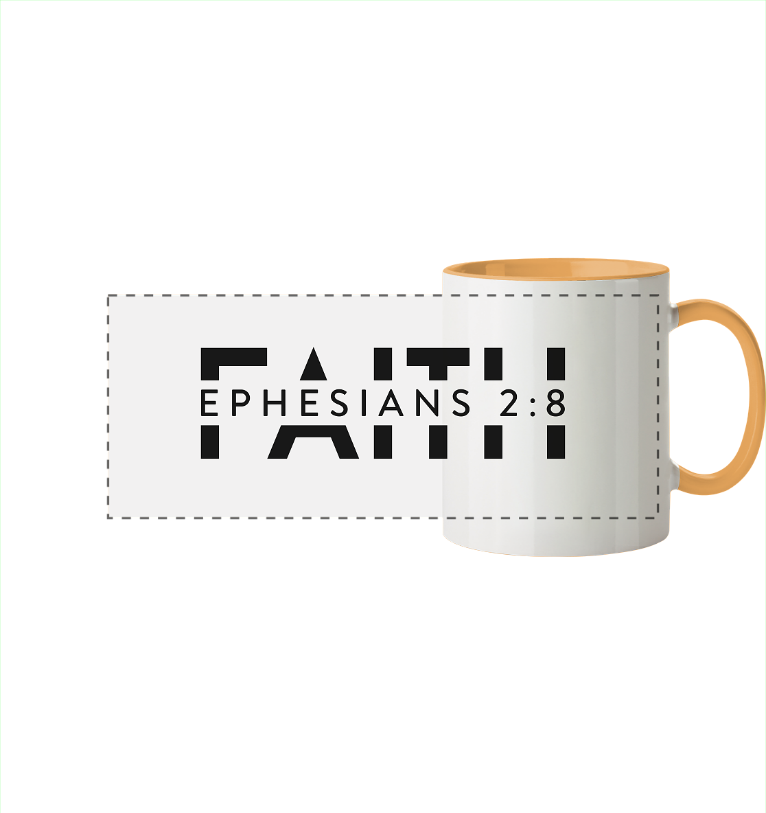 Faith – Ein Geschenk der Gnade - Panorama Tasse zweifarbig