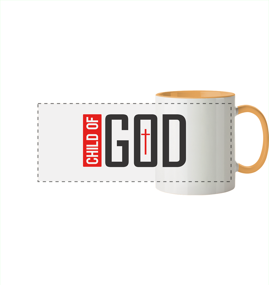 Child of God – Deine Identität in Christus | Christliche Kleidung - Panorama Tasse zweifarbig