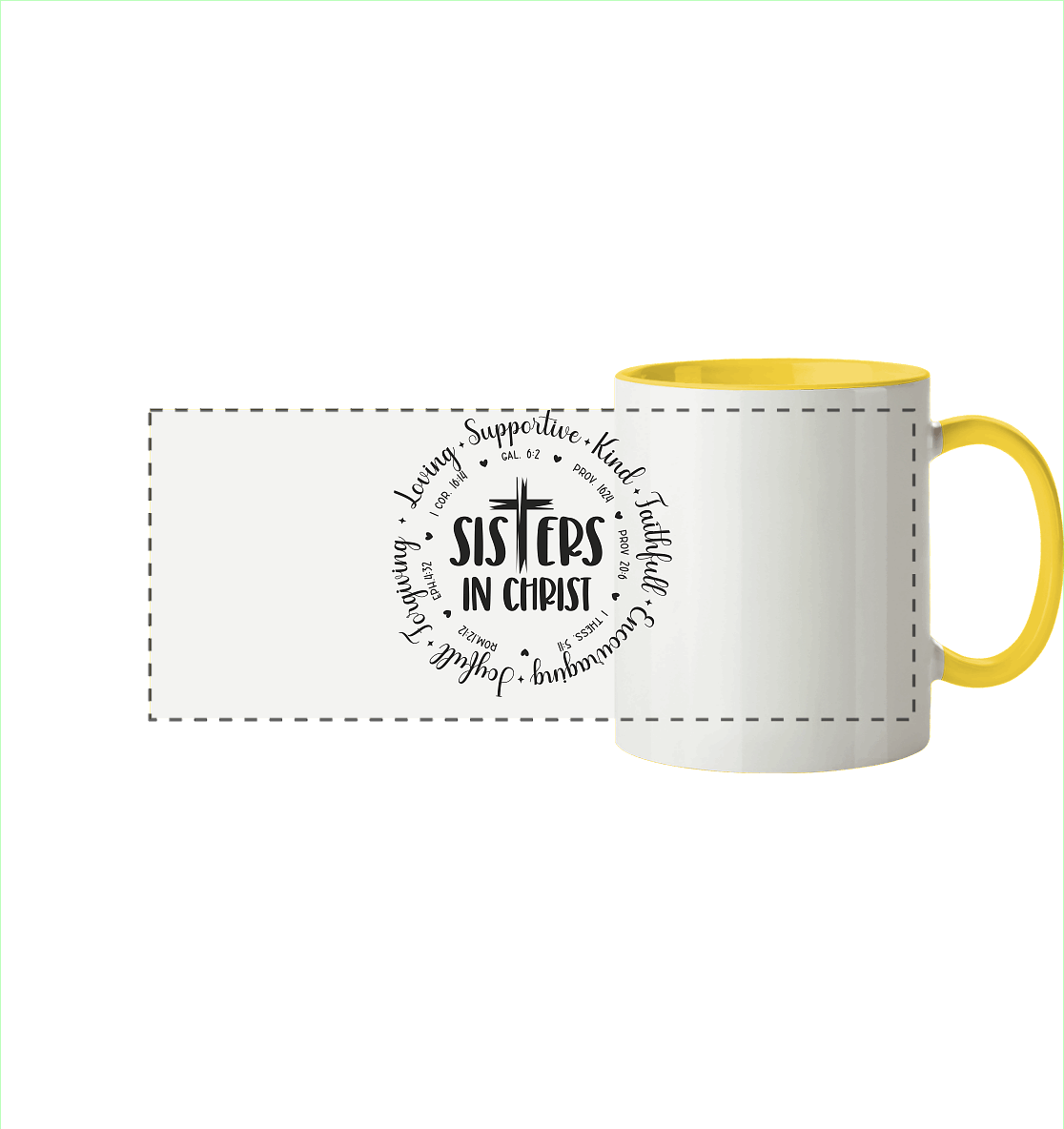 Sisters in Christ - Panorama Tasse zweifarbig - GfoitMa - Hellgelb / 330ml
