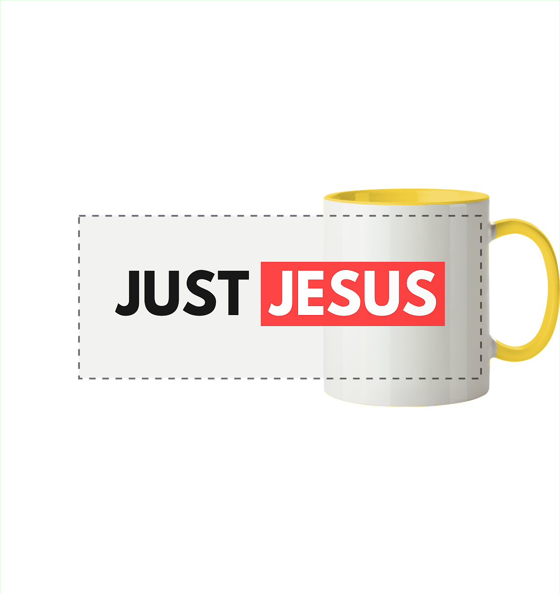 Einfach nur Jesus - Panorama Tasse zweifarbig - GfoitMa - Hellgelb / 330ml