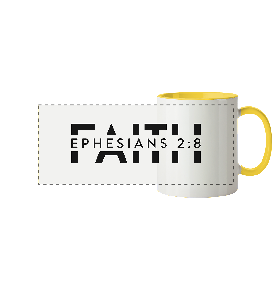 Faith β Ein Geschenk der Gnade - Panorama Tasse zweifarbig