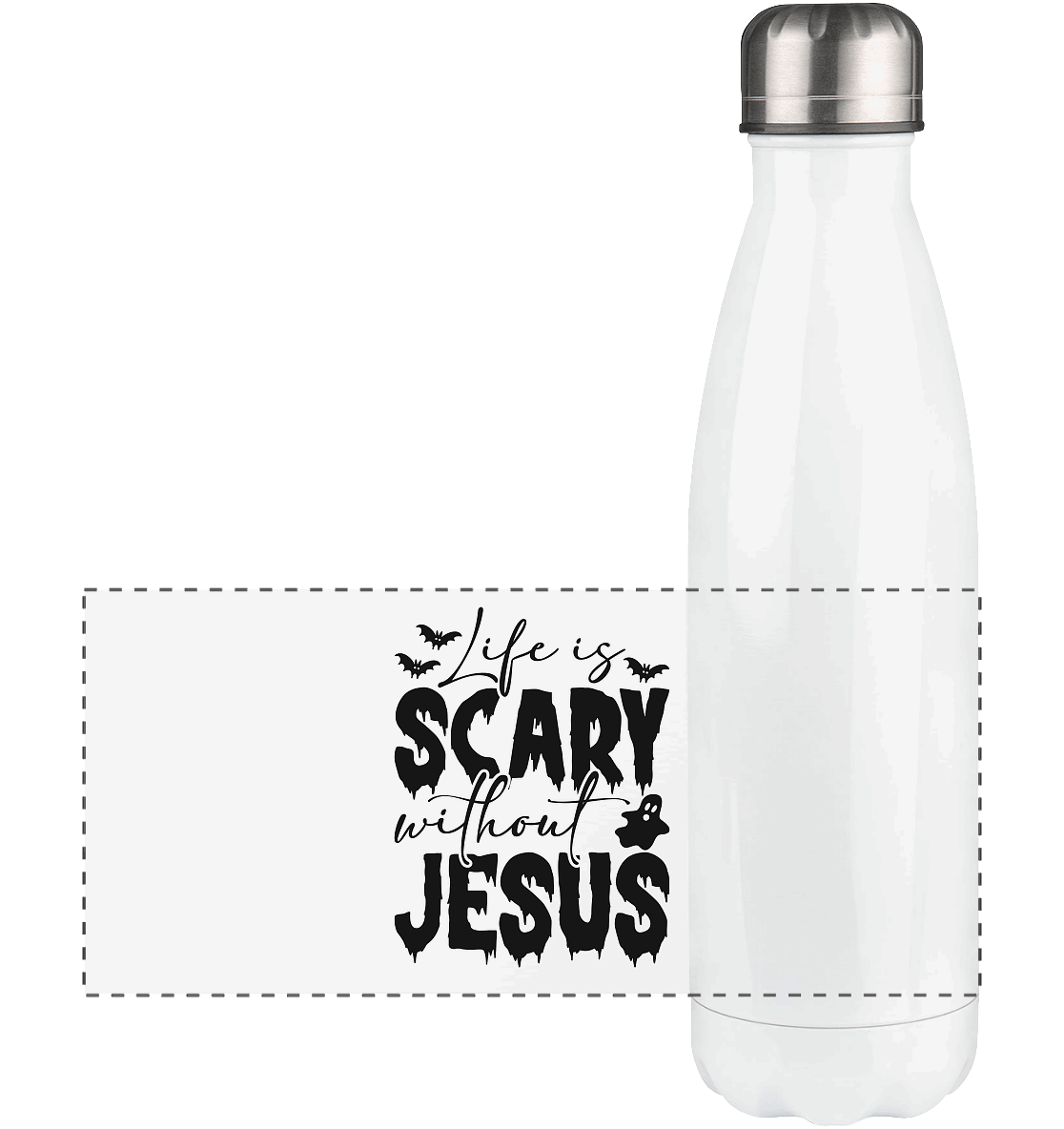 Life is Scary without Jesus - Christliche Kleidung & Geschenke - Panorama Thermoflasche 500ml