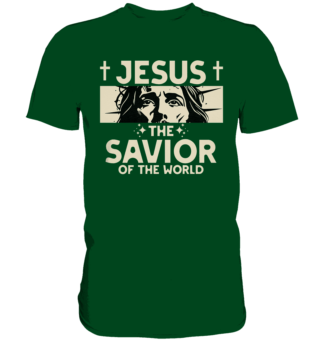 Jesus – The Savior of the World - Premium Shirt - GfoitMa - Bottle Green / XS