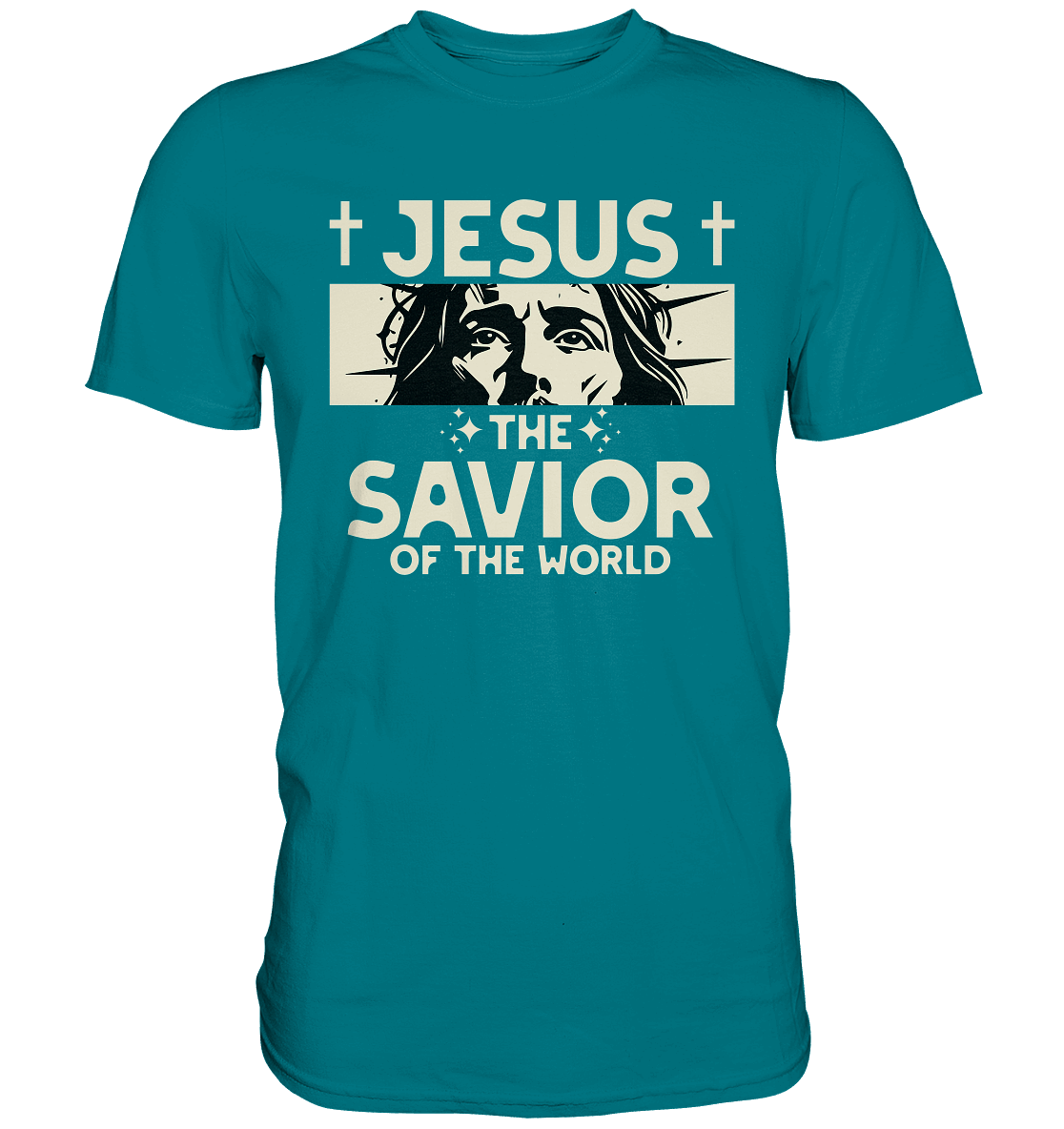 Jesus – The Savior of the World - Premium Shirt - GfoitMa - Diva Blue / XS
