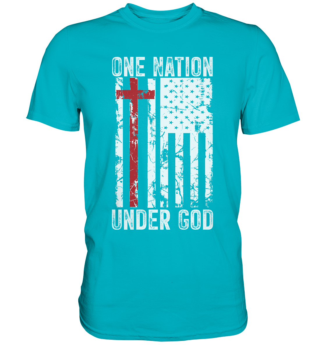 One Nation Under God - Premium Shirt - GfoitMa - Swimming Pool / XS