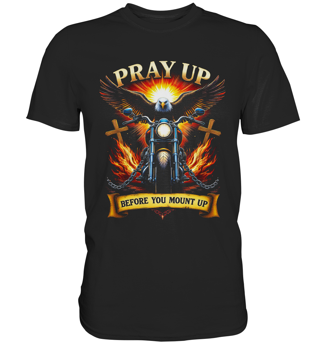 Pray Up, Before You Mount Up - Premium Shirt - GfoitMa - Black / XS