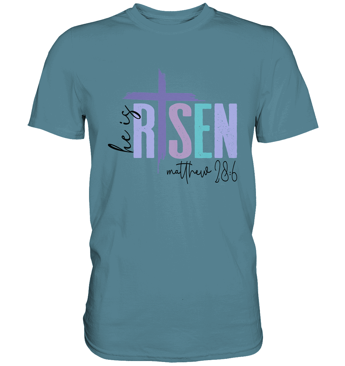 He Is Risen – Die Hoffnung lebt! - Premium Shirt - GfoitMa - Stone Blue / XS