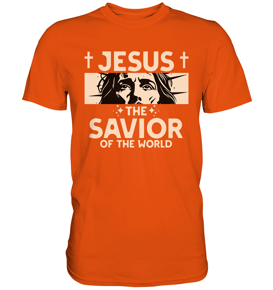 Jesus – The Savior of the World - Premium Shirt - GfoitMa - Orange / XS