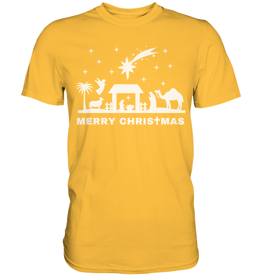 Merry Christmas - Frohe Weihnachten (Krippe Edition) - Premium Shirt