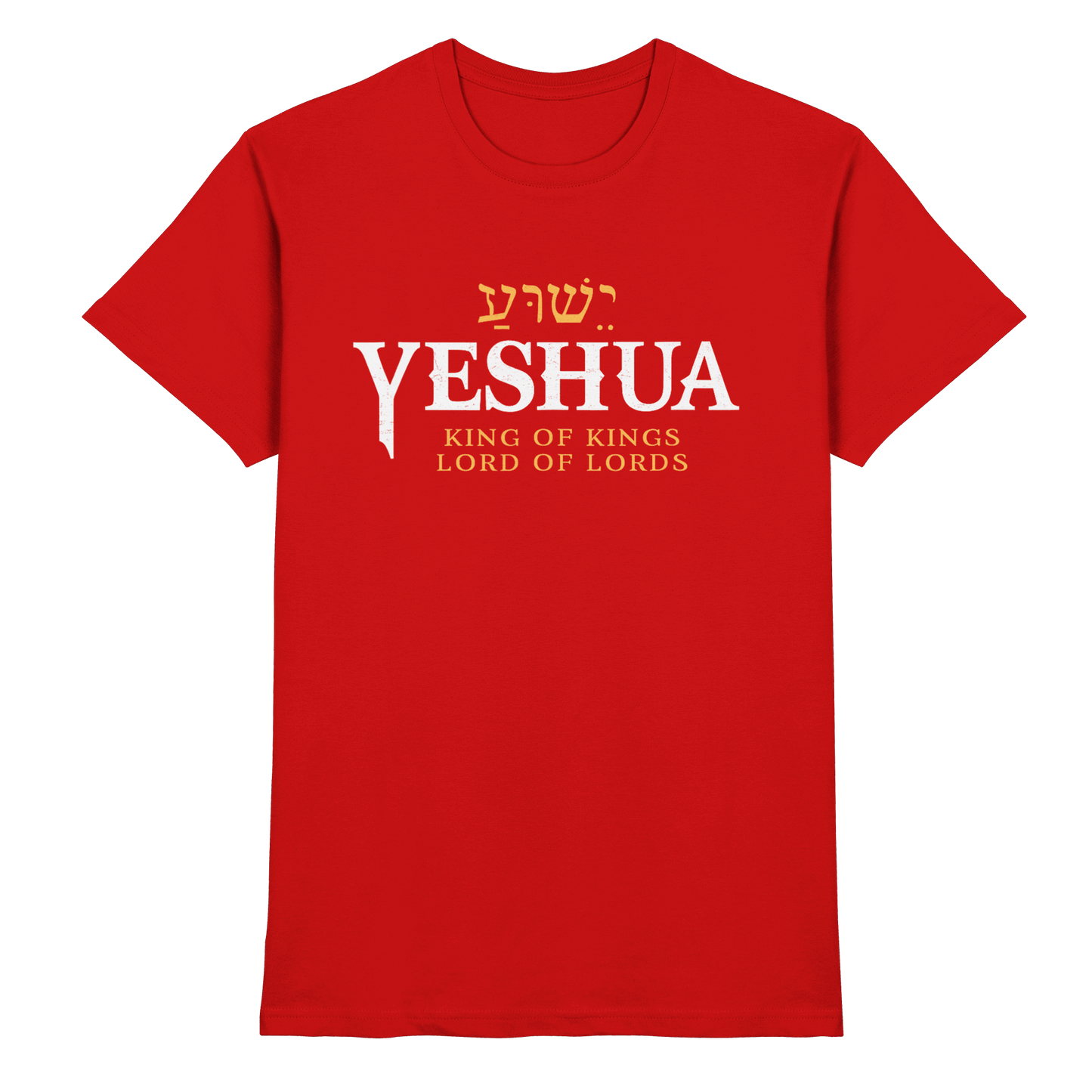 Yeshua – King of Kings, Lord of Lords | Christliches Design mit dem Namen Jesu - Premium Shirt