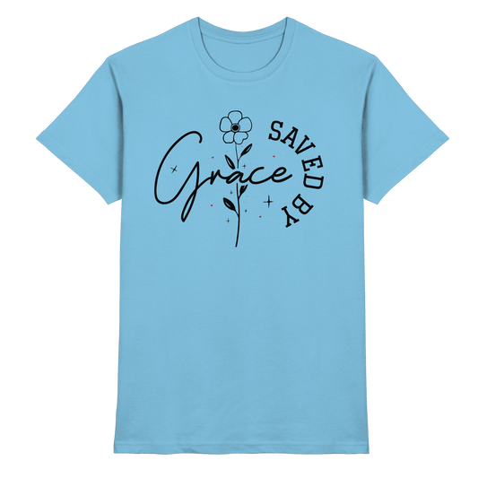 Saved by Grace – ein schlichtes Design mit tiefer Botschaft - Premium Shirt
