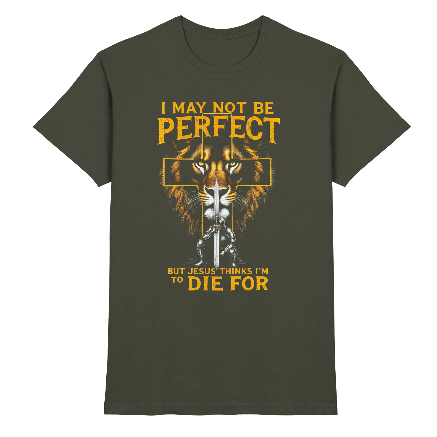 I May Not Be Perfect, But Jesus Thinks I’m to Die For | Christliches Design mit Botschaft der Gnade - Premium Shirt