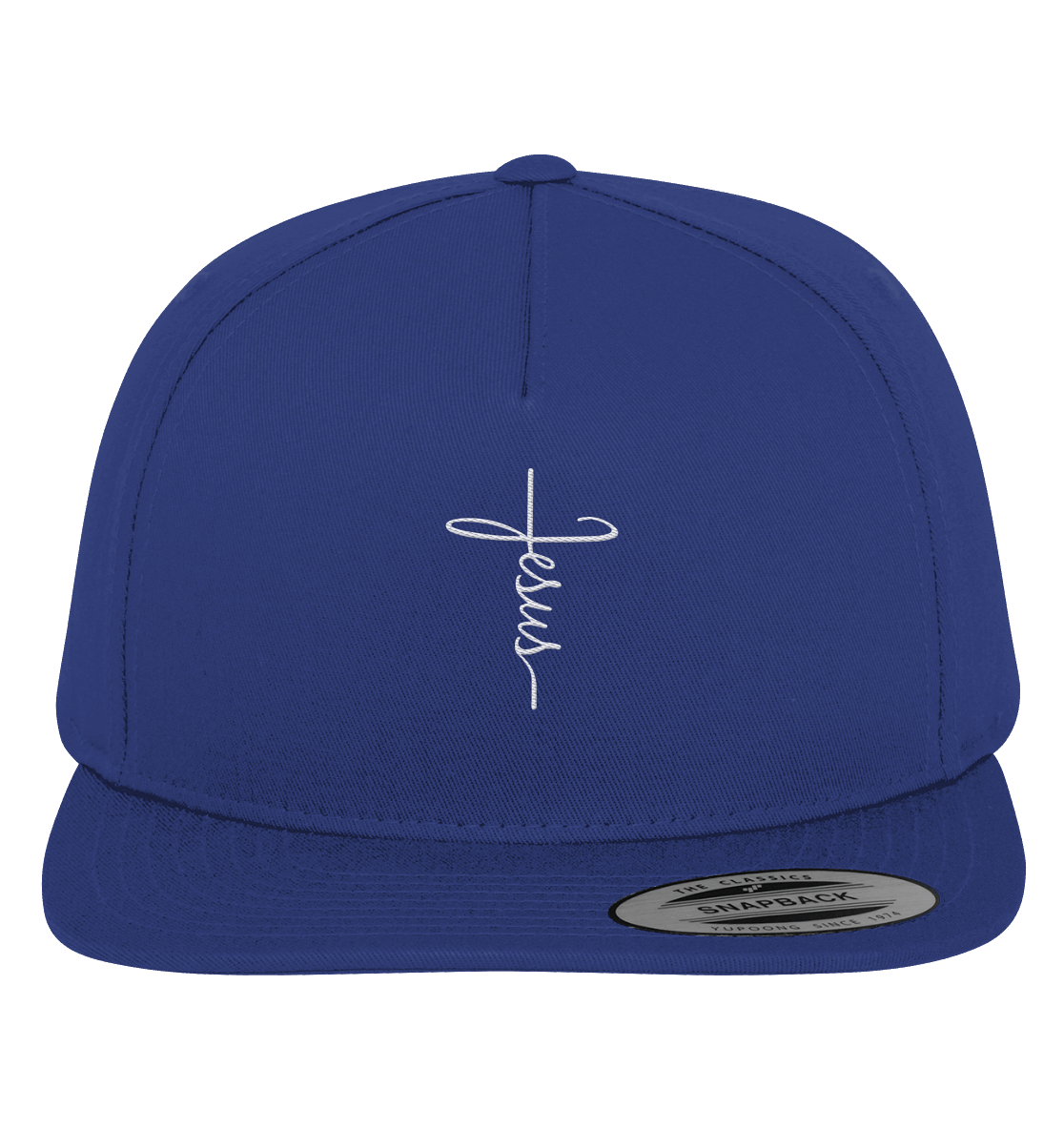 Jesus in Kreuzform - Stick (Weiß) - Premium Snapback