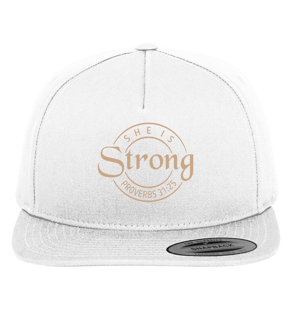 Sie ist stark - Sprüche 31,25 - Premium Snapback - GfoitMa - White / Green / One Size