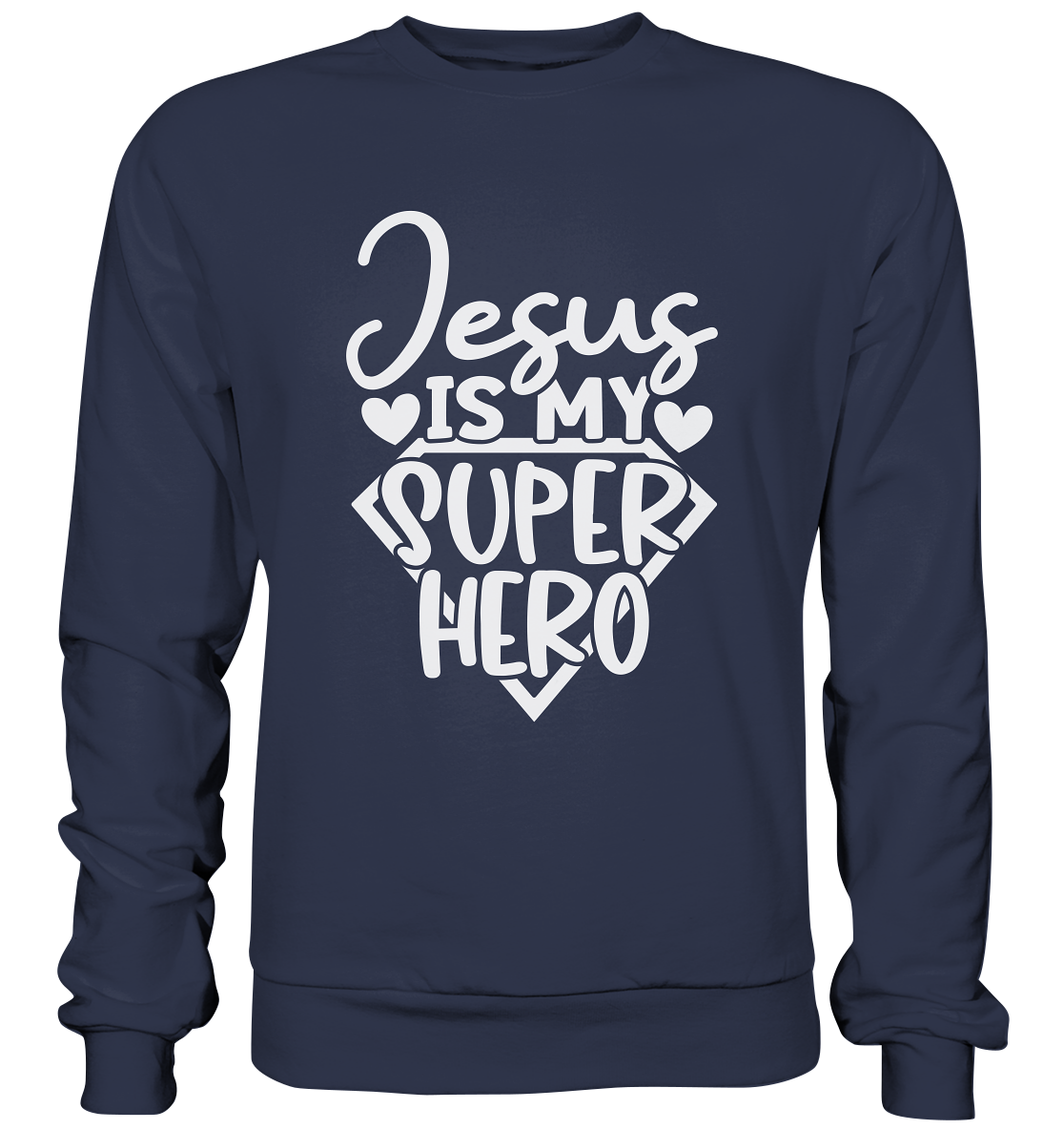 Jesus ist mein Superheld - Premium Sweatshirt - GfoitMa - Deep Navy / S
