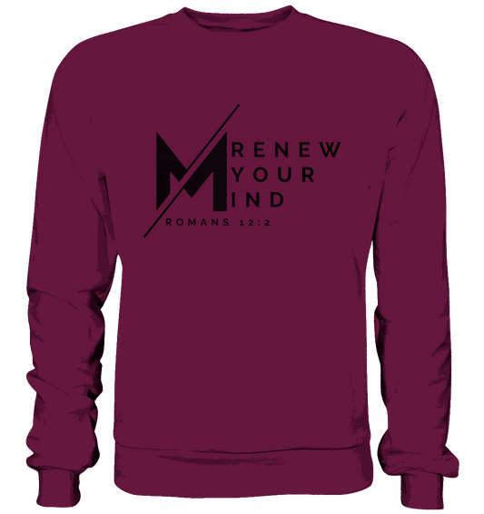 Erneuere deine Gedanken - Römer 12:2 - Premium Sweatshirt - GfoitMa - Burgund / S