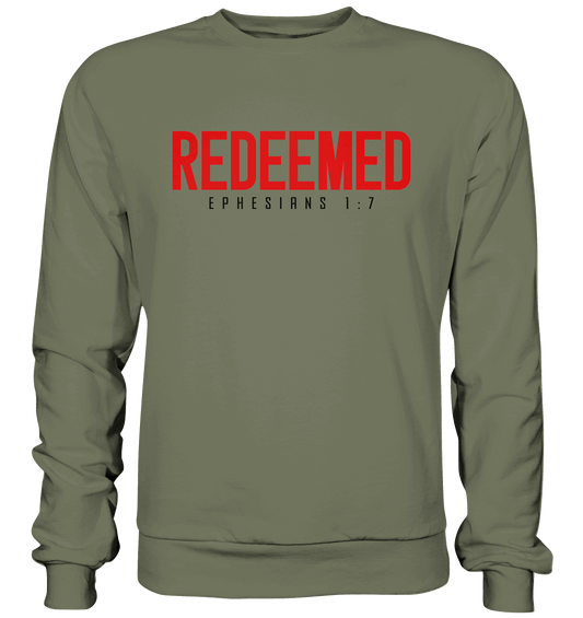 Redeemed – Ephesians 1:7 – Erlöst durch sein Blut | Christliche Produkte - Premium Sweatshirt