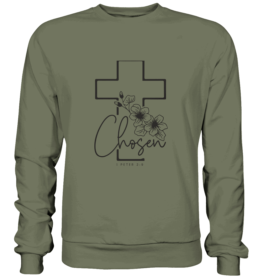 Chosen - 1. Petrus 2:9 - Premium Sweatshirt - GfoitMa - Classic Olive / S